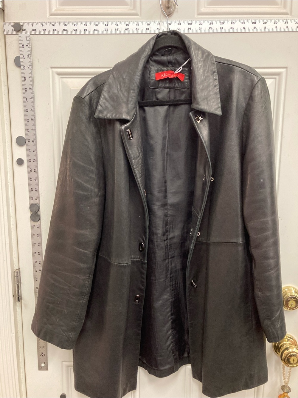 Black, Leather, Trench, Coat, Classic, Casual, Everyday, Travel, School